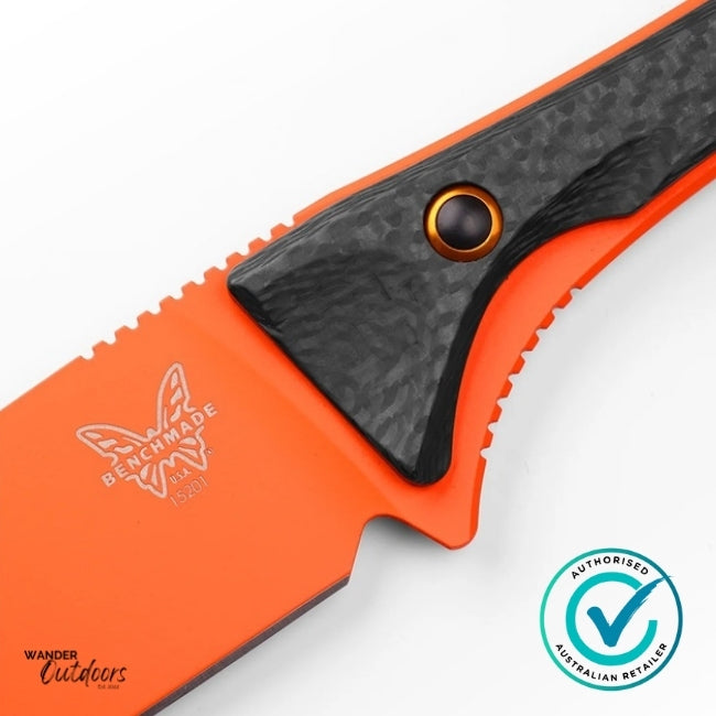 Benchmade 15201OR Altitude Ultralight Hunting Knife Butterfly Edge Close Up