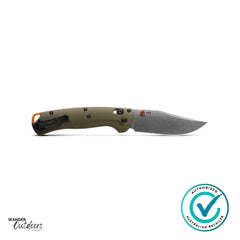 Benchmade 15536  Taggedout Axis Folding Knife | Open Blade | Clip View