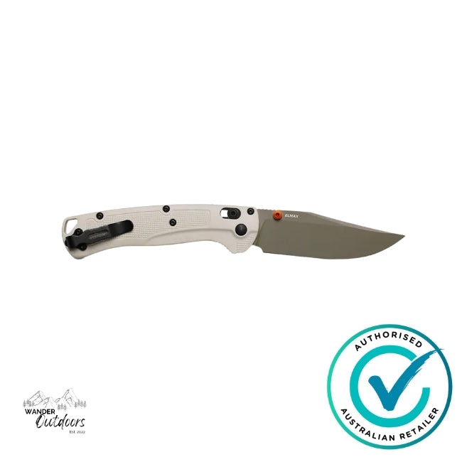 Folding knife with a branded logo on a white background