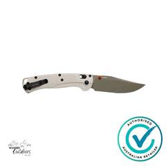 Folding knife with a branded logo on a white background