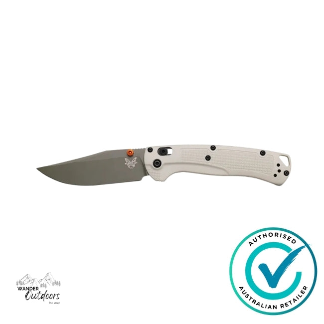 Folding knife with a branded logo on a white background