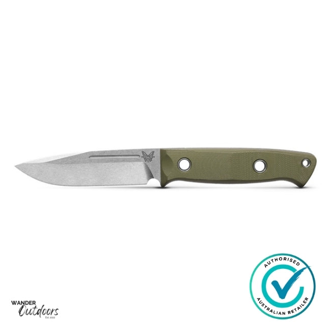 Benchmade 163-1 Sibert Bushcrafter Knife Flat Lay Butterfly Edge