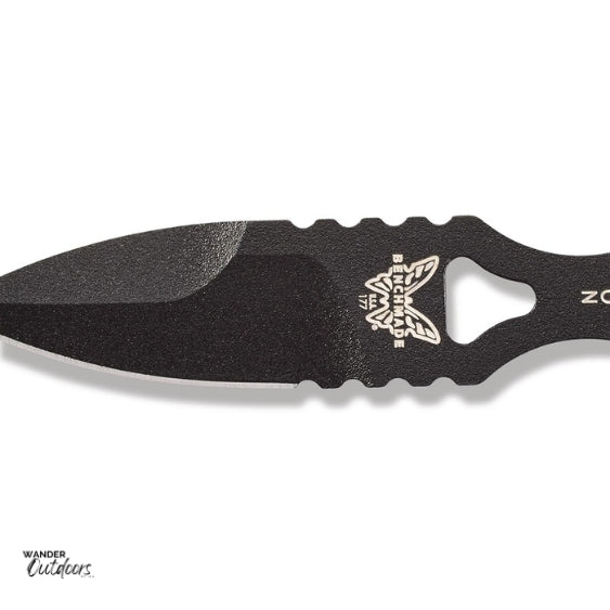 Benchmade 177BK Thompson Mini SOCP (Special Operations Combatives Program) - Spear Point Fixed Blade Knife Close Up