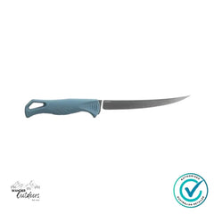 Benchmade 18030 Fishcrafter | Depth Blue Santoprene | 5" Trailing Point Fixed Blade