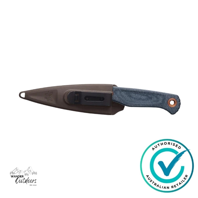 Benchmade 203 Dacian | Blue Denim Micarta | Spear Point Fixed Blade Knife