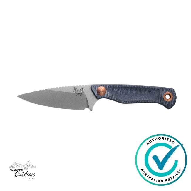 Benchmade 203 Dacian | Blue Denim Micarta | Spear Point Fixed Blade Knife