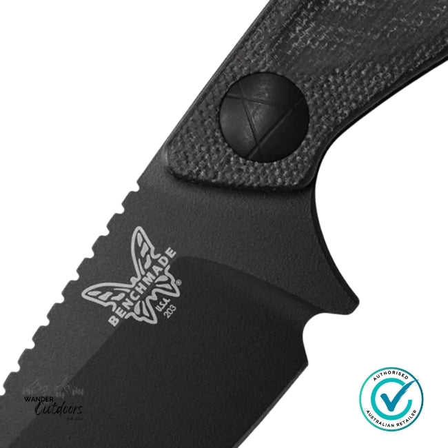 Benchmade 203BK-02 Dacian | Black Micarta | Spear Point Fixed Blade Knife