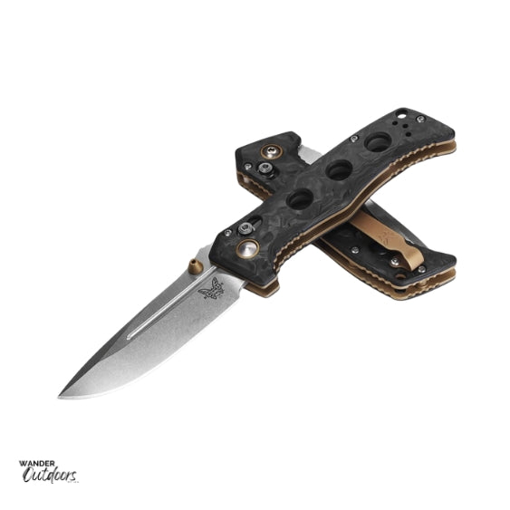 Benchmade 273-03 Mini Adamas Axis Folding Knife Flat Lay Stacked