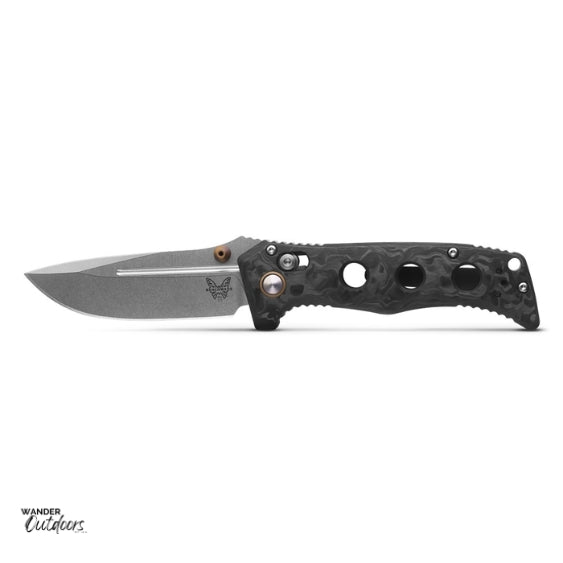 Benchmade 273-03 Mini Adamas Axis Folding Knife Flat Lay Open Blade Butterfly Up