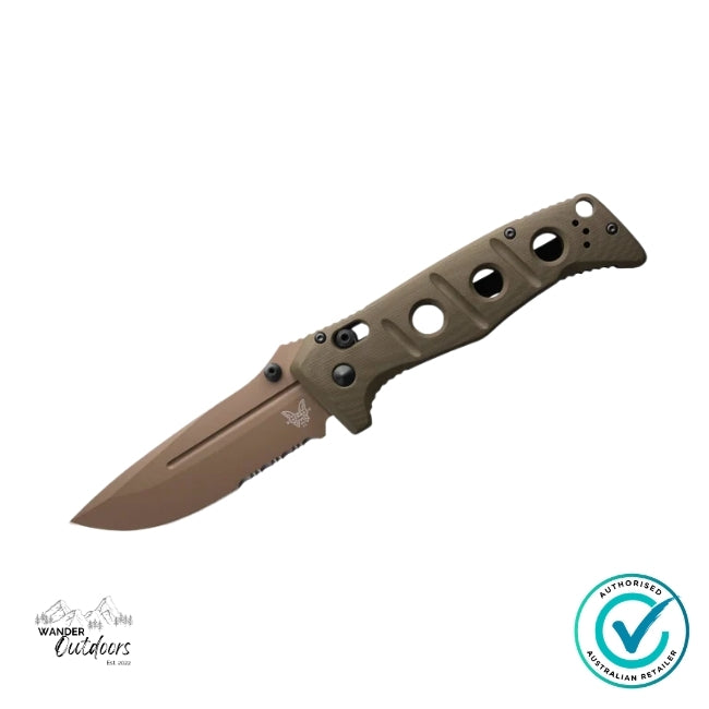 Benchmade 275SFE-04 Adamas OD Green G10 Part Serrated Folding Knife