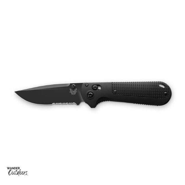 Benchmade 430SBK Redoubt Axis Folding Knife - Part Serrated Blade Butterfly Open Blade