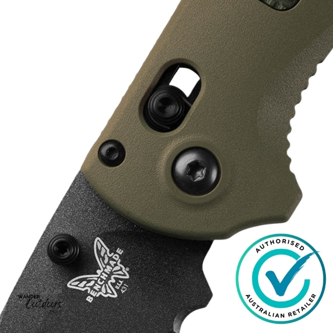 Benchmade 431SBK-1 Redoubt | Ranger Green/Forest Grivory Tanto Folding Knife, Part Serrated, NEW 2024