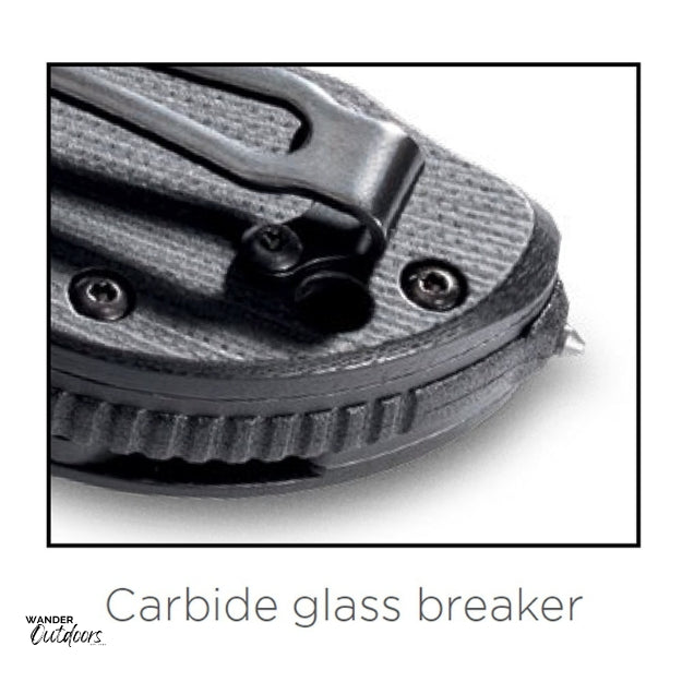 Benchmade 916SBK Triage Axis Folder Close Up of Carbide Glass Breaker