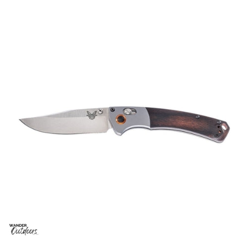 Benchmade 15085-2 Mini Crooked River Axis Folding Knife - Wood Handle birds eye view