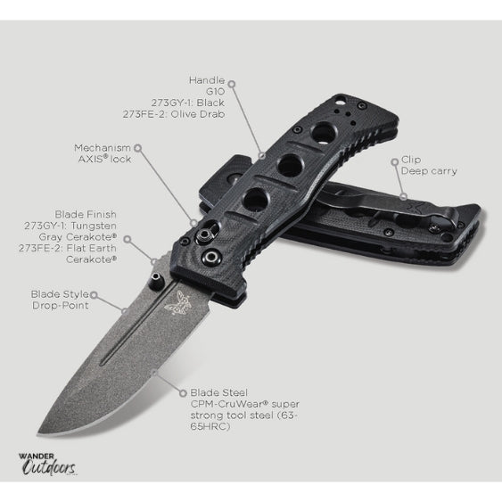 Benchmade 273GY-1 Mini Adamas Folding Knife Features