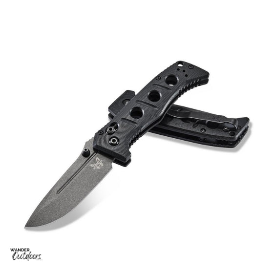 Benchmade 273GY-1 Mini Adamas Folding Knife Stacked Flat Lay