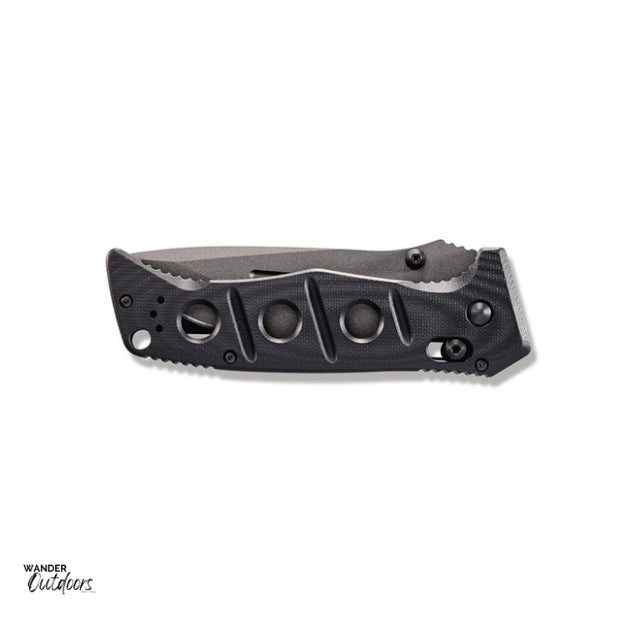 Benchmade 275GY-1 Adamas Axis Folding Knife - Black G10 Handle Folded Flat Lay