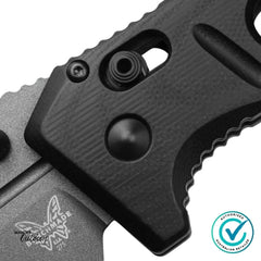 Benchmade 275SGY-03 Adamas Black G10 Part Serrated Folding Knife