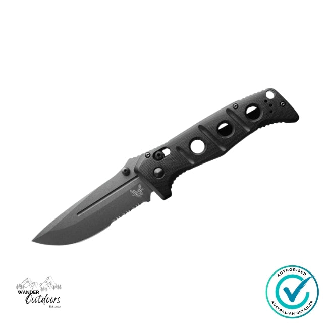 Benchmade 275SGY-03 Adamas Black G10 Part Serrated Folding Knife