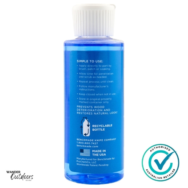 Blue bottle with white cap on a white background, featuring text and a logo.