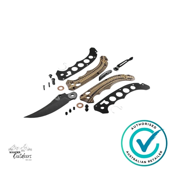 Benchmade 865BK-01 Mini Bedlam | Black/Coyote/OD | Scimitar Folding Knife