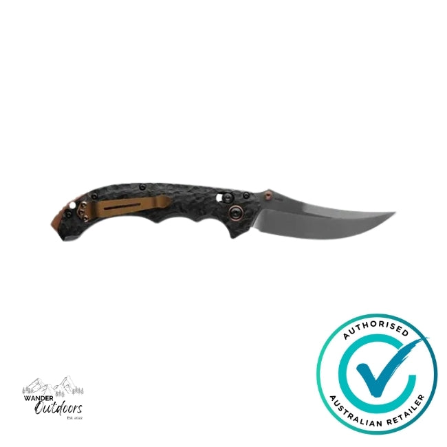 Benchmade 865-02 Mini Bedlam | Carbon Fibre | Scimitar Folding Knife