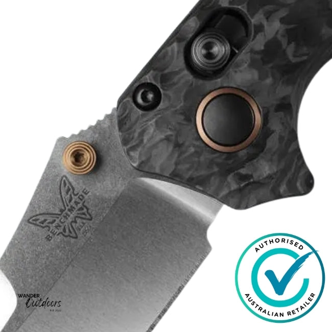 Benchmade 865-02 Mini Bedlam | Carbon Fibre | Scimitar Folding Knife