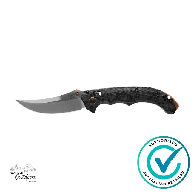 Benchmade 865-02 Mini Bedlam | Carbon Fibre | Scimitar Folding Knife