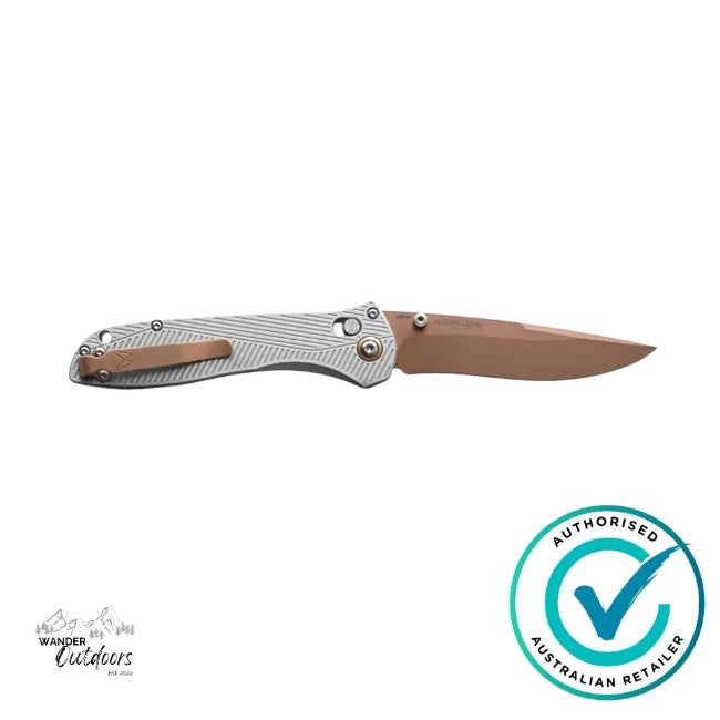 Benchmade SEVEN | TEN  | 710FE-24 Gray Aluminium | Recurve AXIS Folding Knife