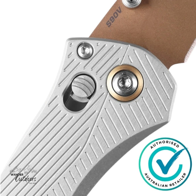 Benchmade SEVEN | TEN  | 710FE-24 Gray Aluminium | Recurve AXIS Folding Knife