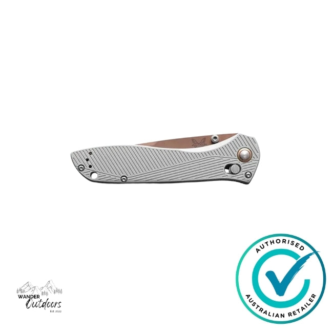 Benchmade SEVEN | TEN  | 710FE-24 Gray Aluminium | Recurve AXIS Folding Knife