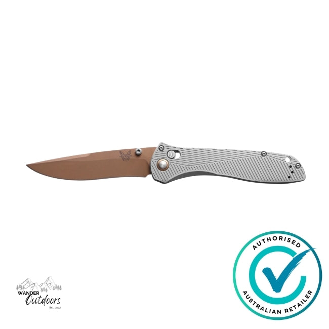 Benchmade SEVEN | TEN | 710FE-24 Gray Aluminium | Recurve AXIS Folding Knife