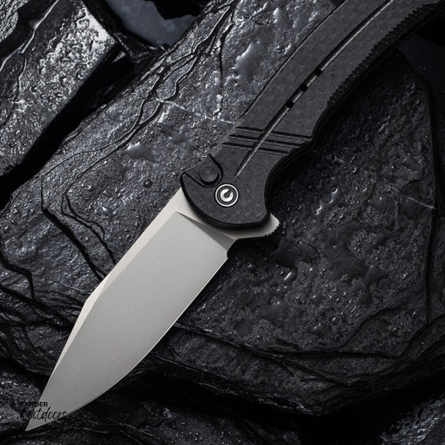 Civivi C20038D-7 Cogent Folding Knife, Black Micarta Button Lock Flipper