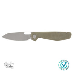 Gerber Slimsada Folding Knife in Olive Micarta – stonewashed D2 steel blade and textured handle, available at Wander Outdoors Australia.