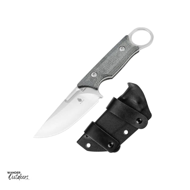Kizer K1048A1 Cabox Fixed Blade Knife, Black Micarta with sheath