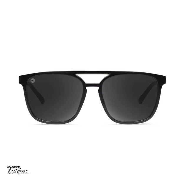 affordable polarised unisex knockaround brightsides sunglasses in black frames front on view