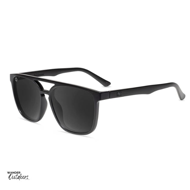 affordable polarised unisex knockaround brightsides sunglasses in black frames side angle view