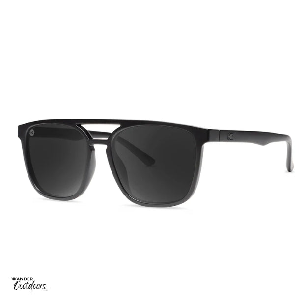 affordable polarised unisex knockaround brightsides sunglasses in black frames side view