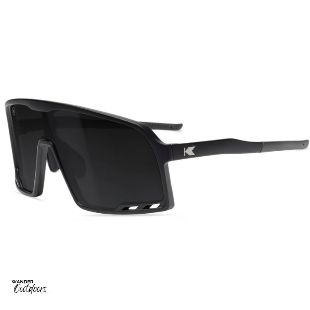 Knockaround Campeones Wraparound Sunglasses Black on Black Cyclist Flyover