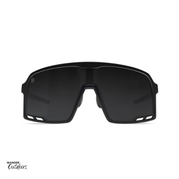 Knockaround Campeones Wraparound Sunglasses Black on Black Cyclist Front View