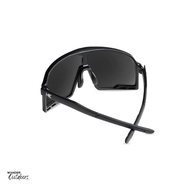 Knockaround Campeones Wraparound Sunglasses Black on Black Cyclist Rear View