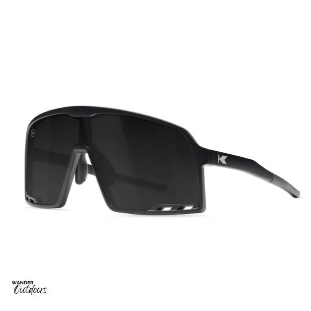 Knockaround Campeones Wraparound Sunglasses Black on Black Cyclist Side View