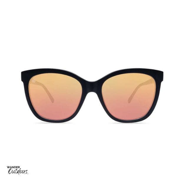 Affordable Knockaround Deja View Sunglasses Matte Black Rose Gold Front View