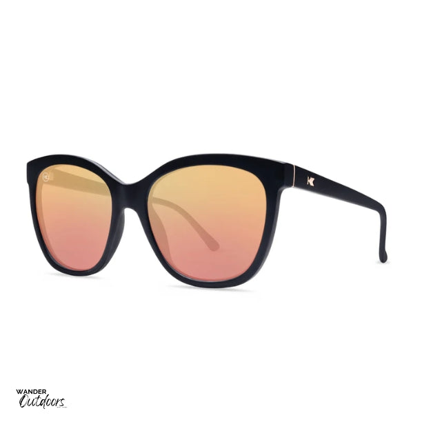 Affordable Knockaround Deja View Sunglasses Matte Black Rose Gold Side View
