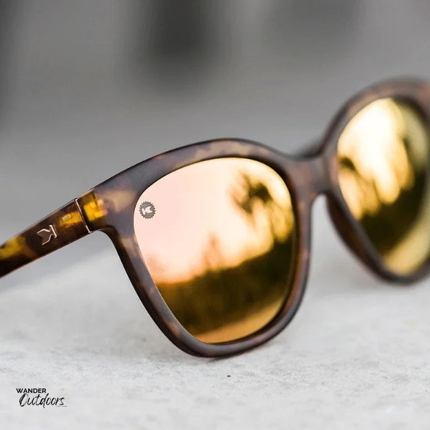 Quality Knockaround Deja View Sunglasses Matte Tortoise Shell Rose Gold close up
