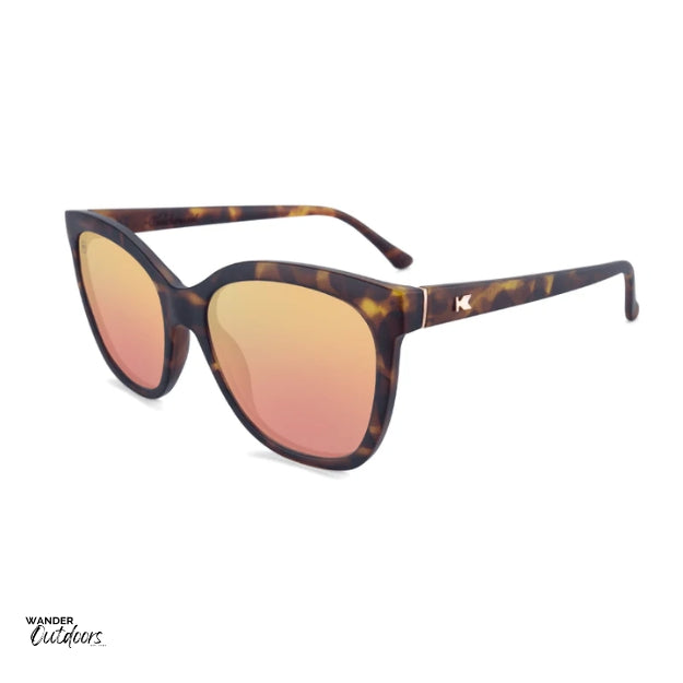 Quality Knockaround Deja View Sunglasses Matte Tortoise Shell Rose Gold side frame inside view