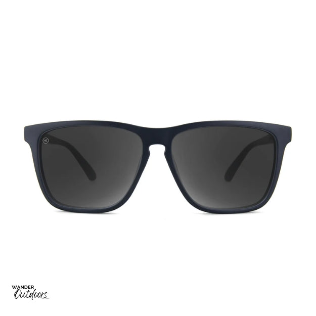 Unisex affordable Knockaround Fast Lanes Sport Sunglasses black on black front on view