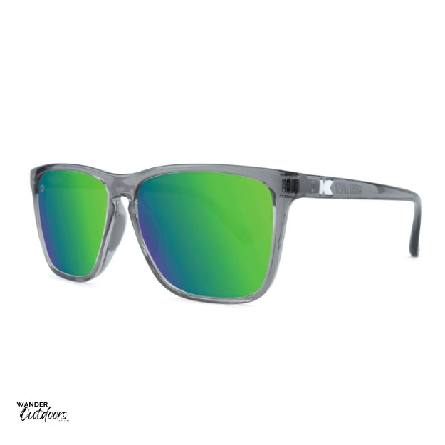 Unisex affordable Knockaround Fast Lanes Sport Sunglasses clear grey moonshine side view