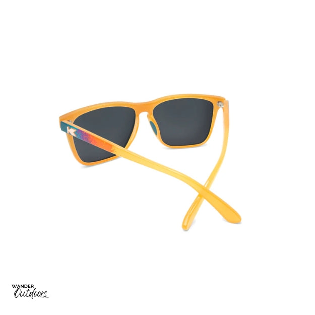 Unisex affordable Knockaround Fast Lanes Sport Sunglasses desert rear frames view