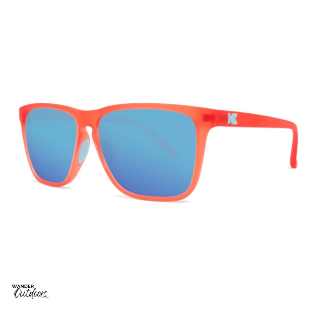 Unisex affordable Knockaround Fast Lanes Sport Sunglasses fruit punch aqua side view